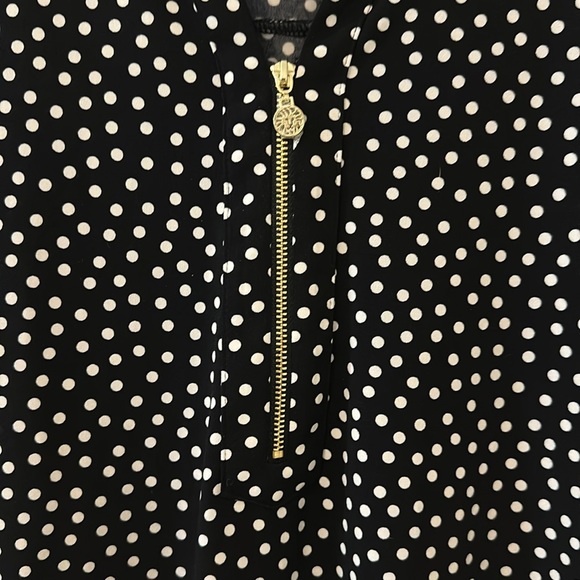 Anne Klein Women’s L Black/White Polka Dot Blouse - Picture 3 of 7